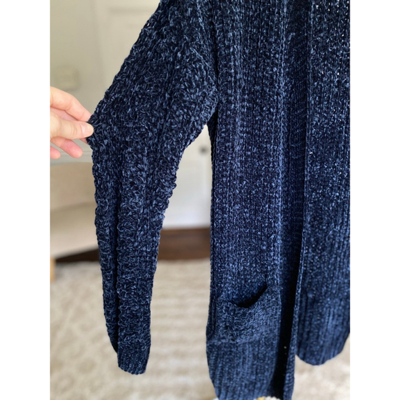 Love Tree Chenille Knit Cardigan Open Front Buttery Soft Luxury Cozy Chunky Boho - Picture 4 of 9